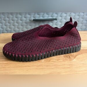 Ilse Jacobson Tulip Sneaker Flats Burgundy Size 39